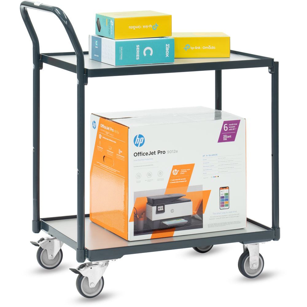 fetra® Compact table top cart with 2 shelves 2240-7016