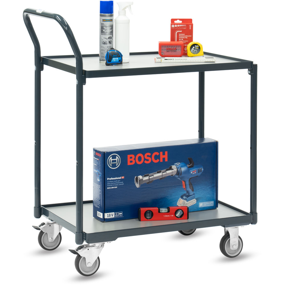 fetra® Compact table top cart with 2 shelves 2240-7016
