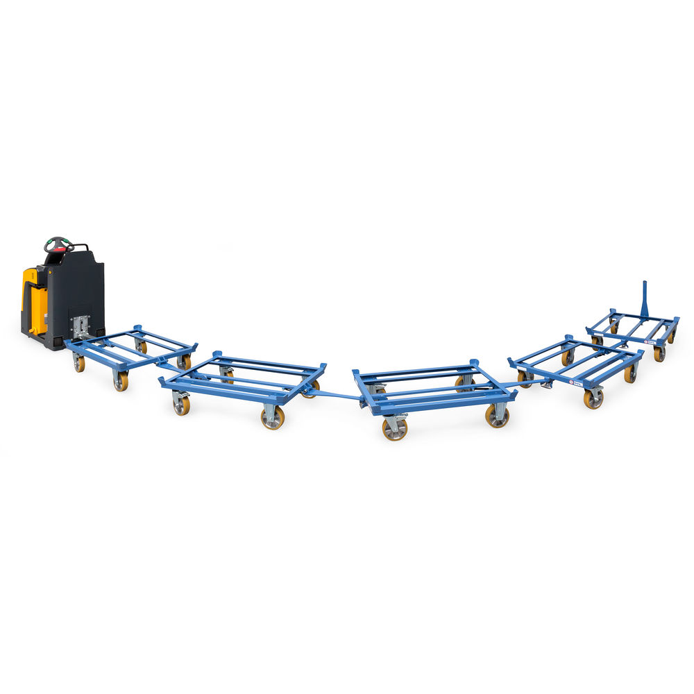 fetra® Pallet dolly as tugger train - up to 5 pallet dollies couplable