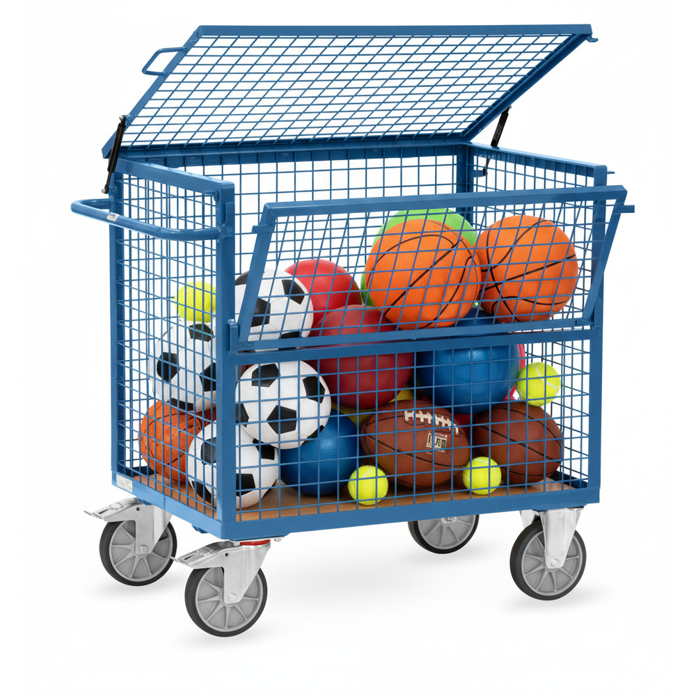 fetra® Wire cage cart with cover 2762