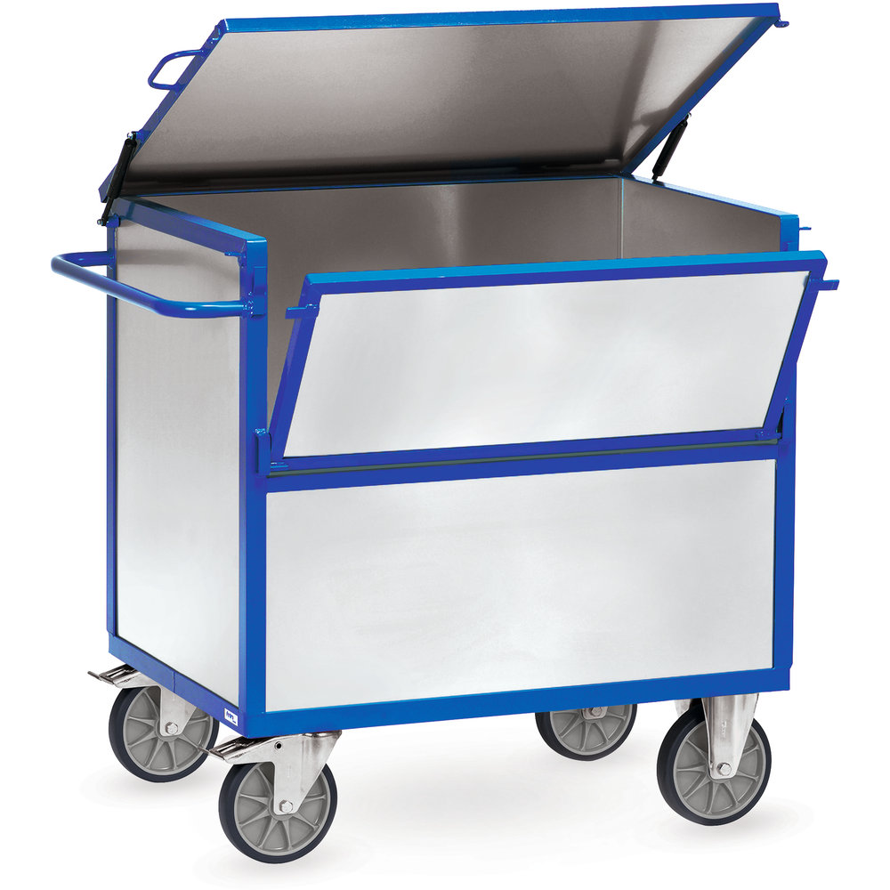 fetra® Sheet steel box cart with cover 2832