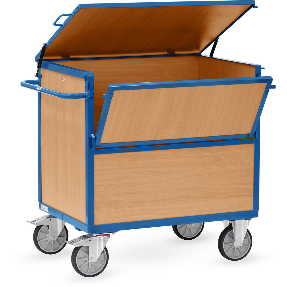 fetra® Wooden box cart with cover 2852