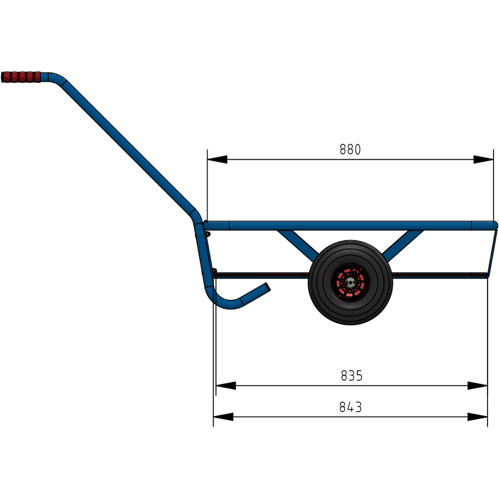 fetra® Hand cart 4092P - 1 axle
