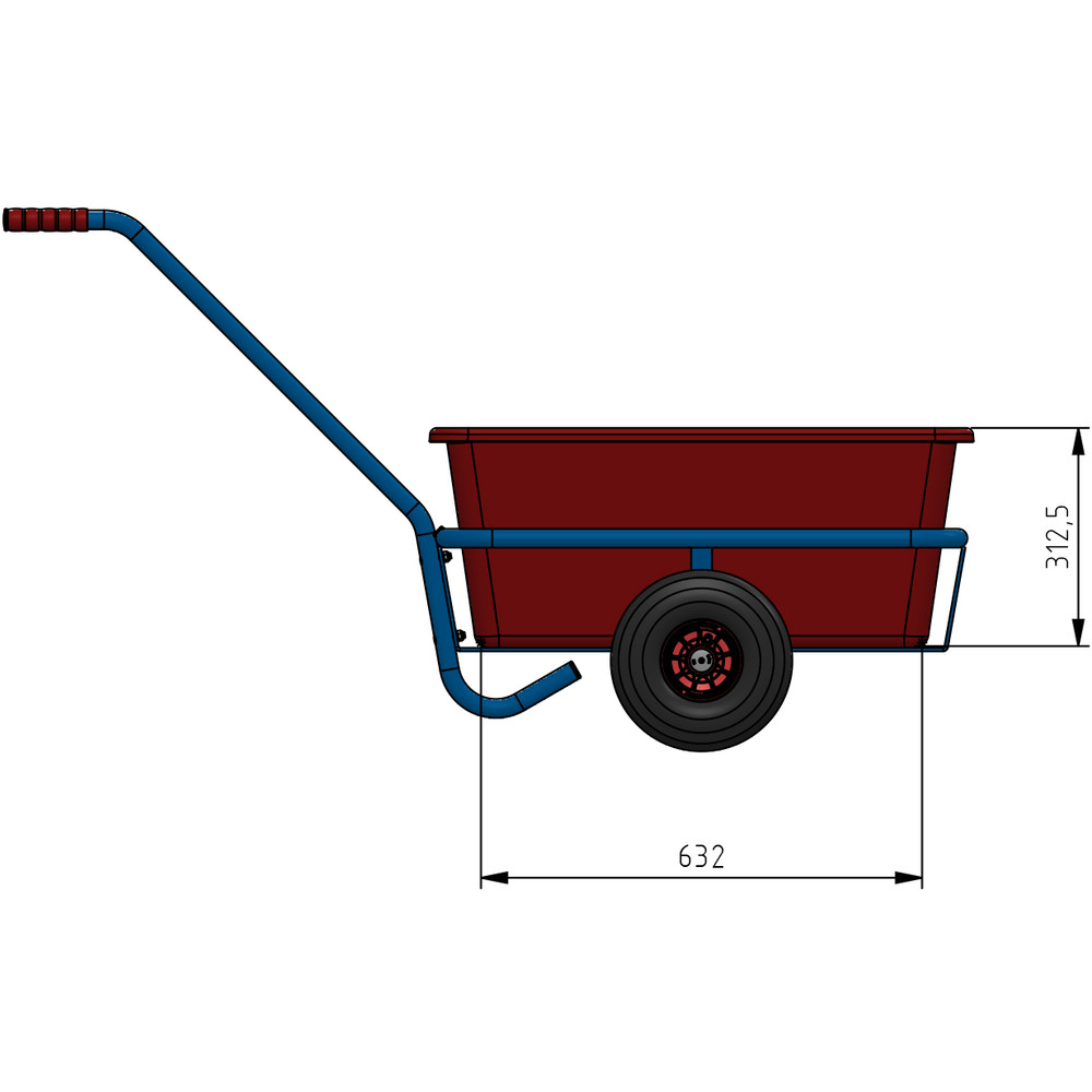 fetra® Hand cart 4101P - 1 axle