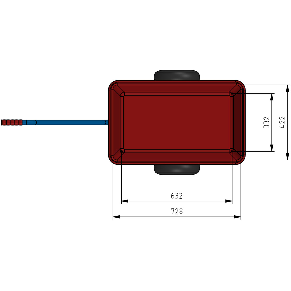 fetra® Hand cart 4101P - 1 axle