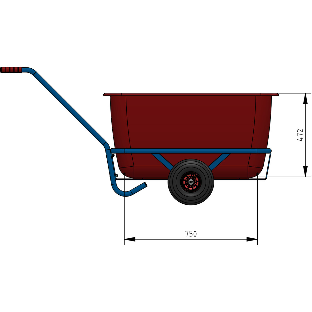 fetra® Hand cart 4102L - 1 axle
