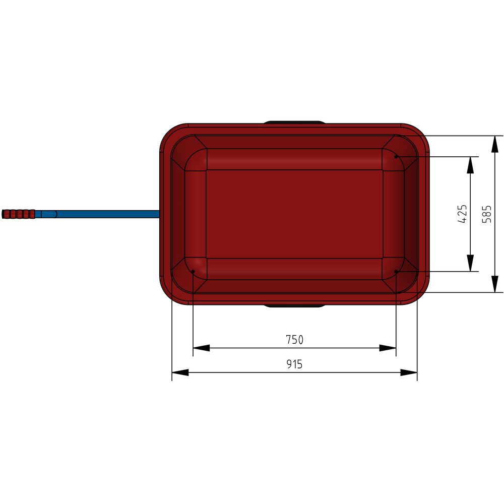 fetra® Hand cart 4102L - 1 axle