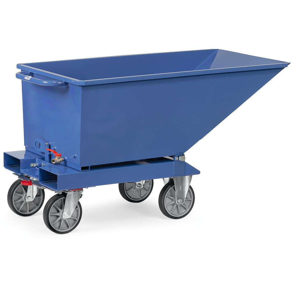 fetra® Sheet metal dump truck 4701A | Chip cart with drainage tap