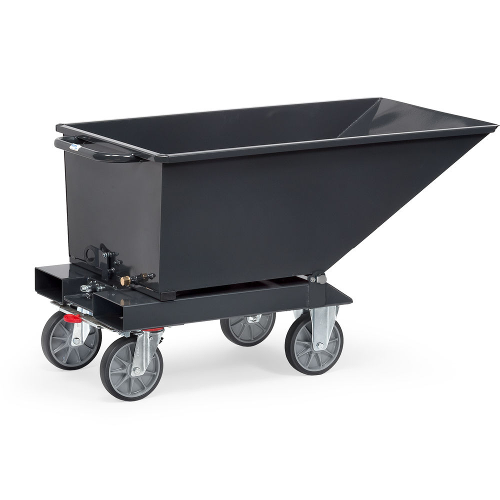 fetra® Sheet metal dump truck 4701-7016 | Chip cart anthracite grey