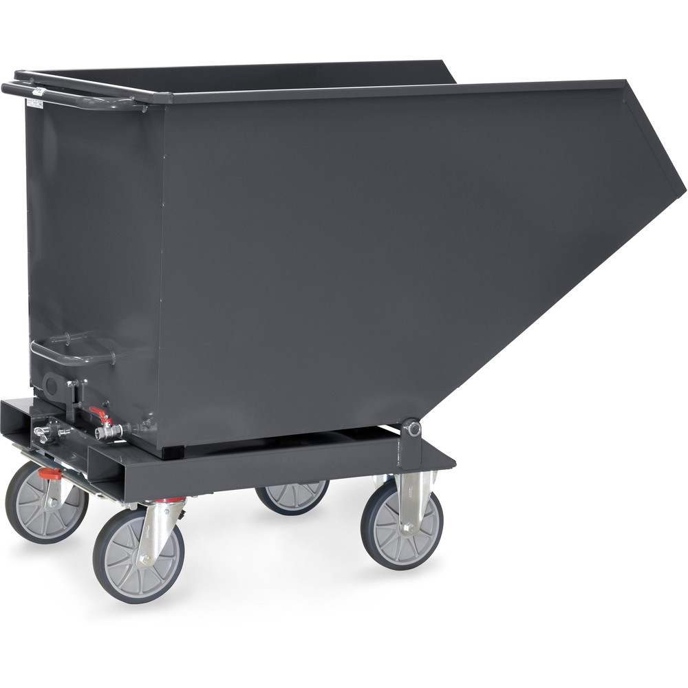 fetra® Sheet metal dump truck 4703A-7016 | Chip cart anthracite grey