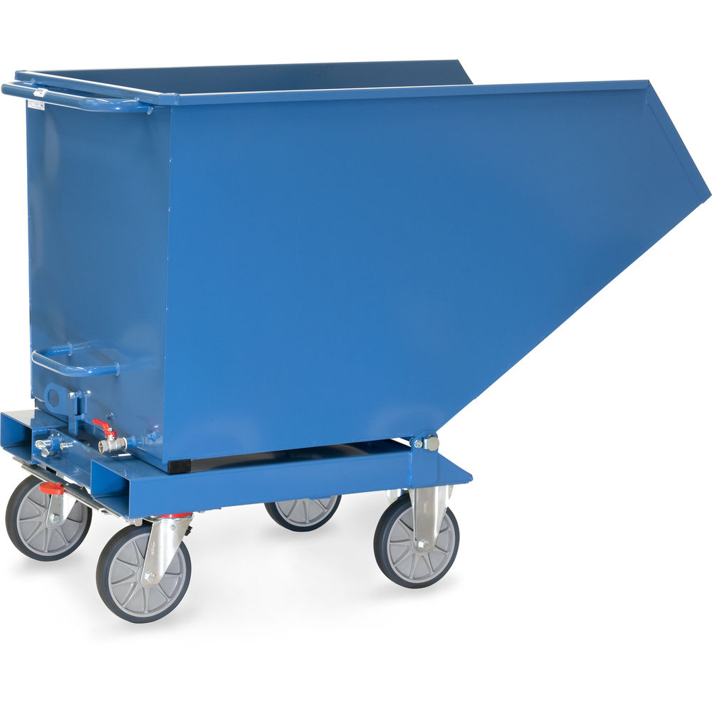 fetra® Sheet metal dump truck 4703A | Chip cart with drainage tap