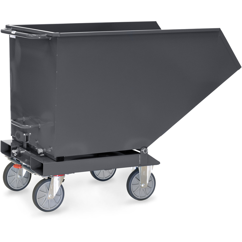 fetra® Sheet metal dump truck 4703-7016 | Chip cart anthracite grey