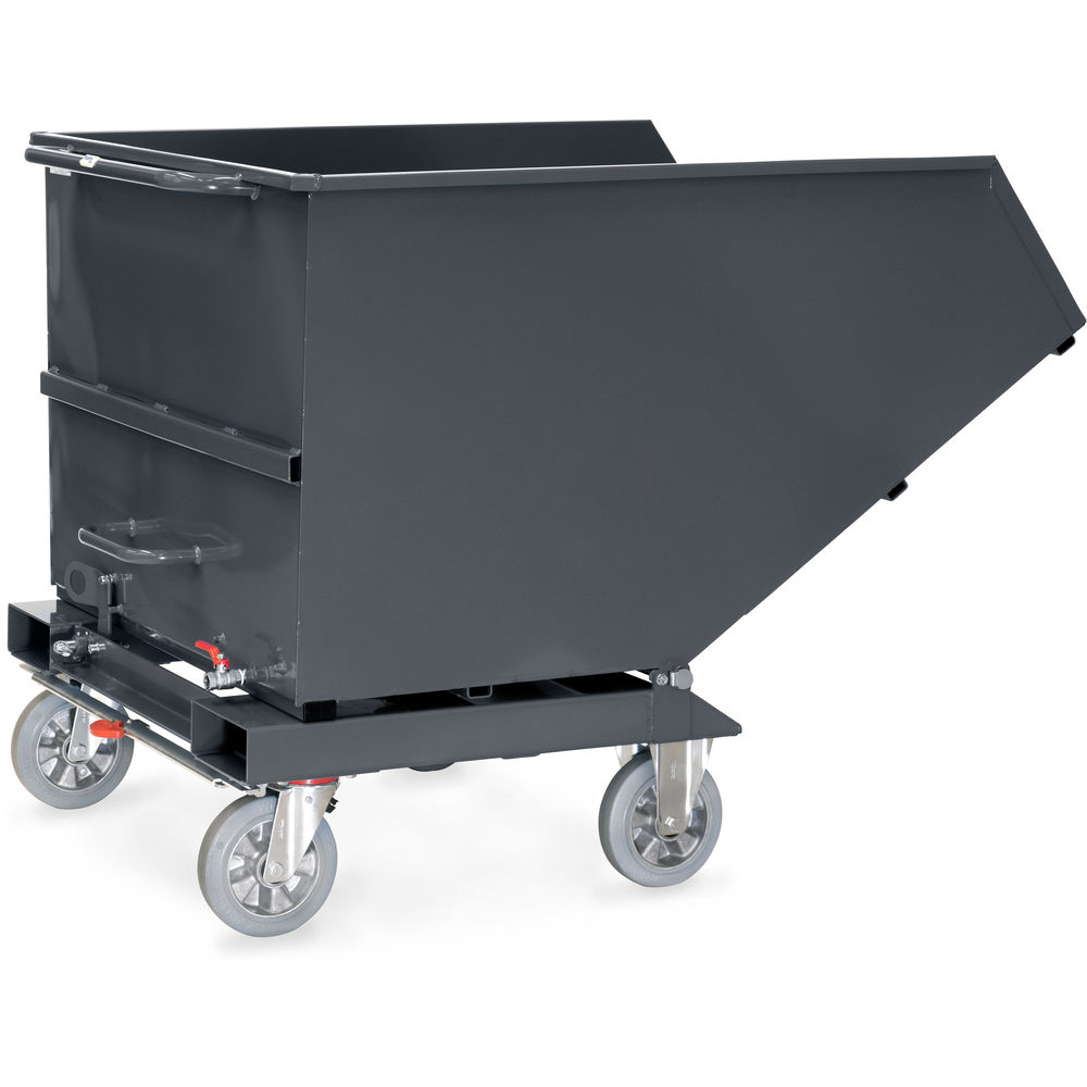 fetra® Sheet metal dump truck 4704A-7016 | Chip cart anthracite grey