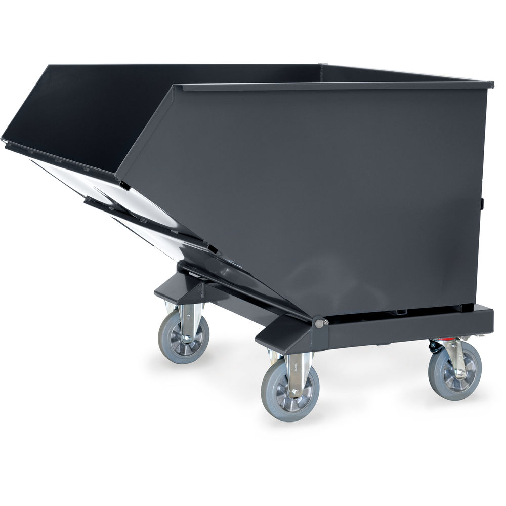 fetra® Sheet metal dump truck 4704A-7016 | Chip cart anthracite grey