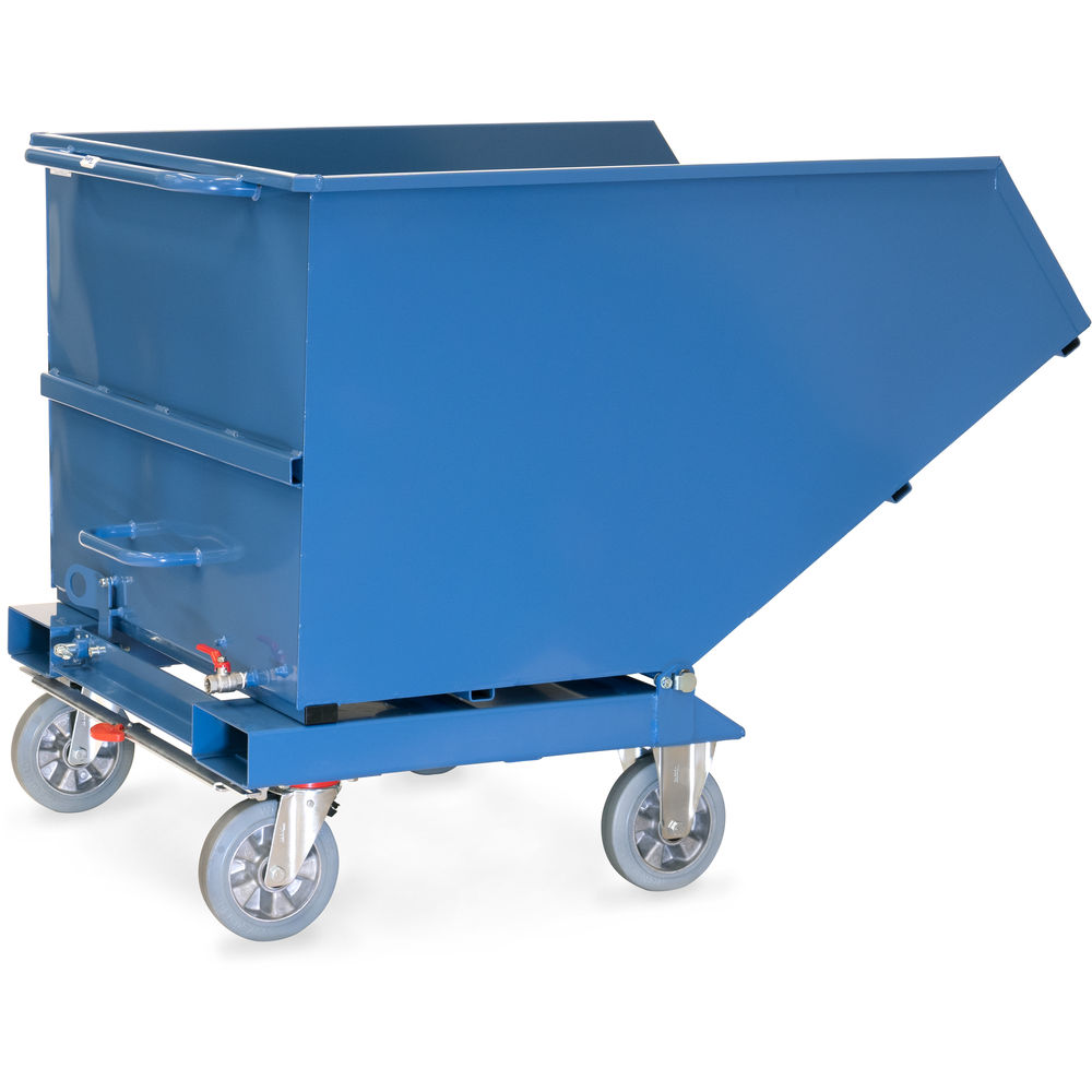 fetra® Sheet metal dump truck 4704A | Chip cart with drainage tap
