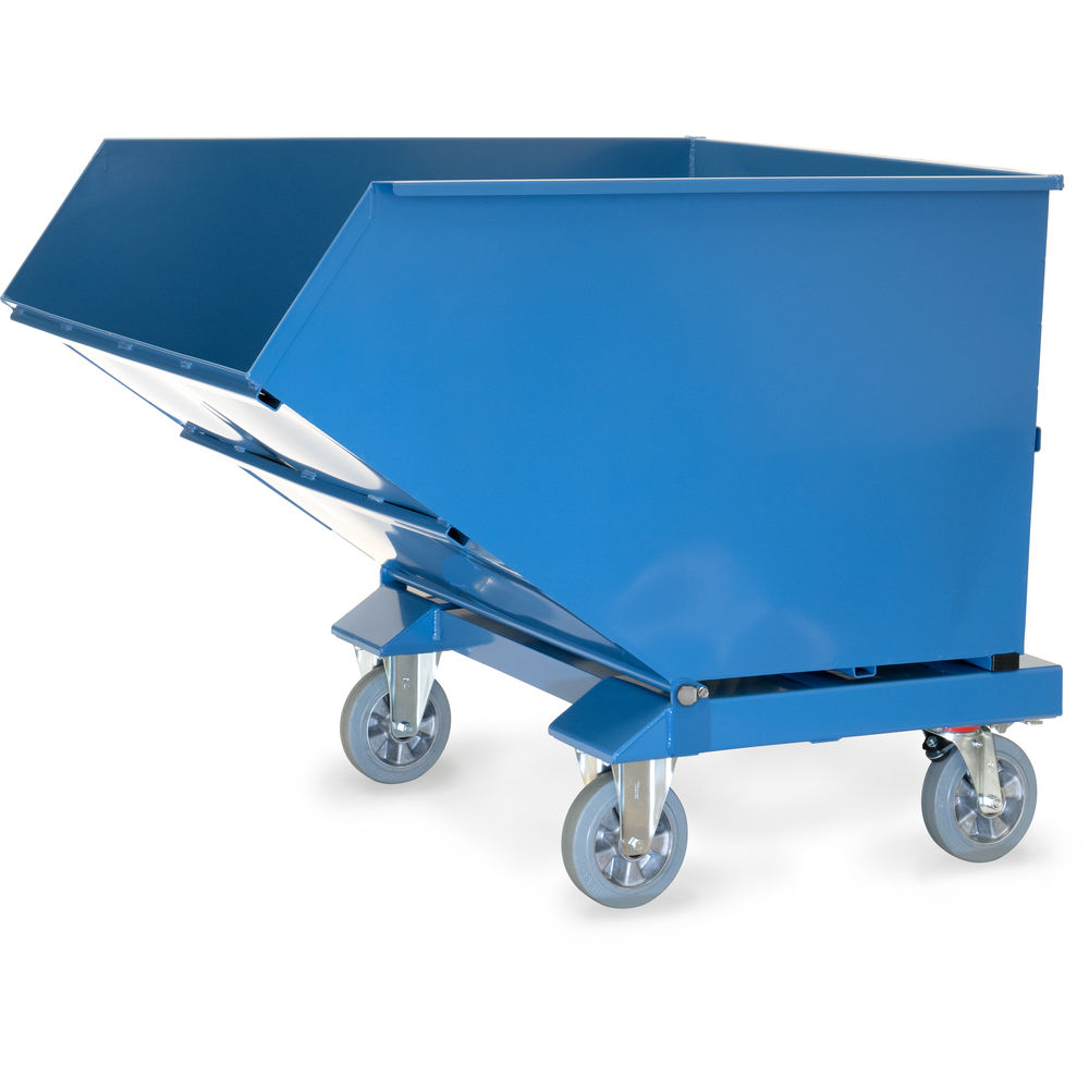 fetra® Sheet metal dump truck 4704A | Chip cart with drainage tap