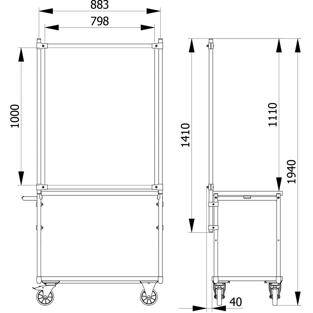 fetra® Infection protection frame / Spitting protection wall 5940