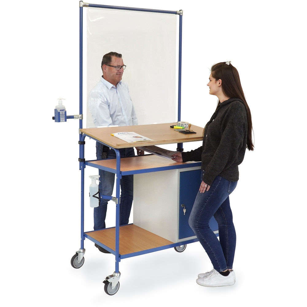 fetra® Rolling desk with equipment for infection protection 5838-IS1