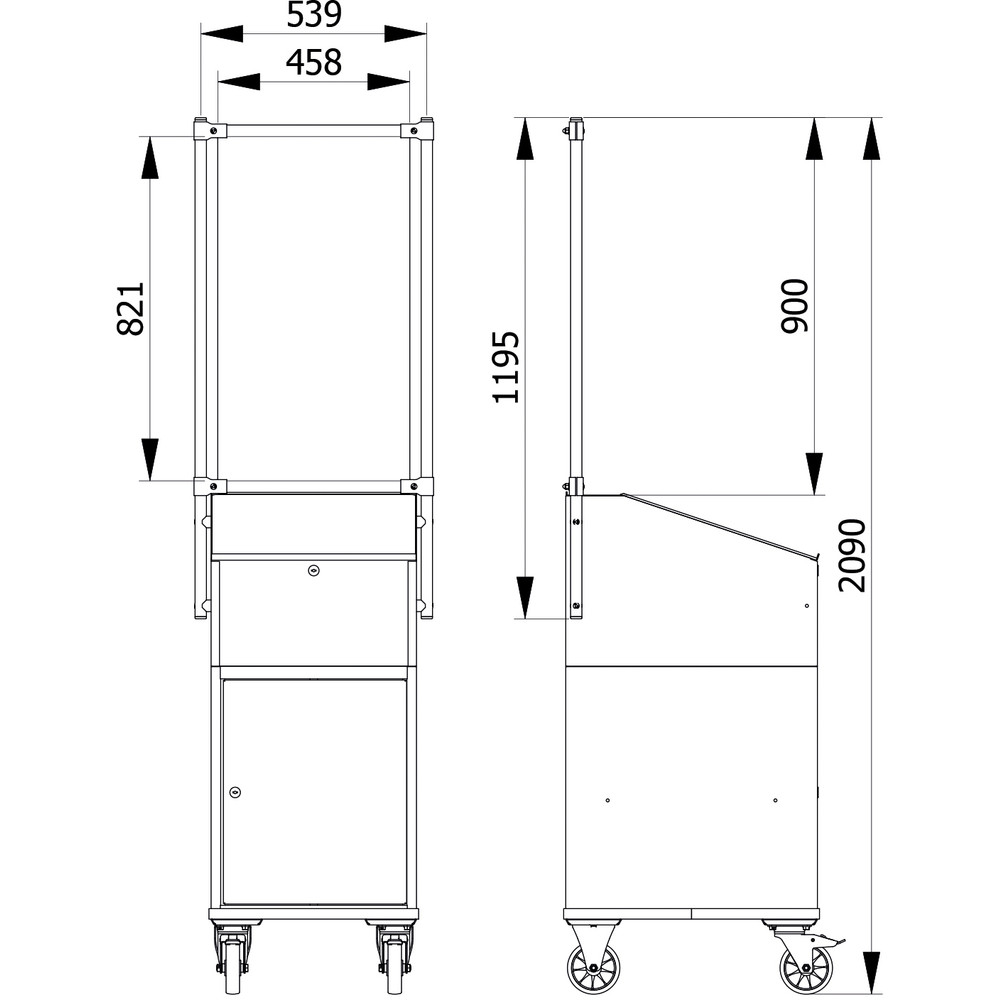 fetra® Infection protection frame / Spitting protection wall 5948