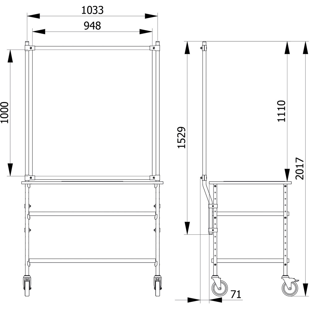 fetra® Infection protection frame / Spitting protection wall 5962