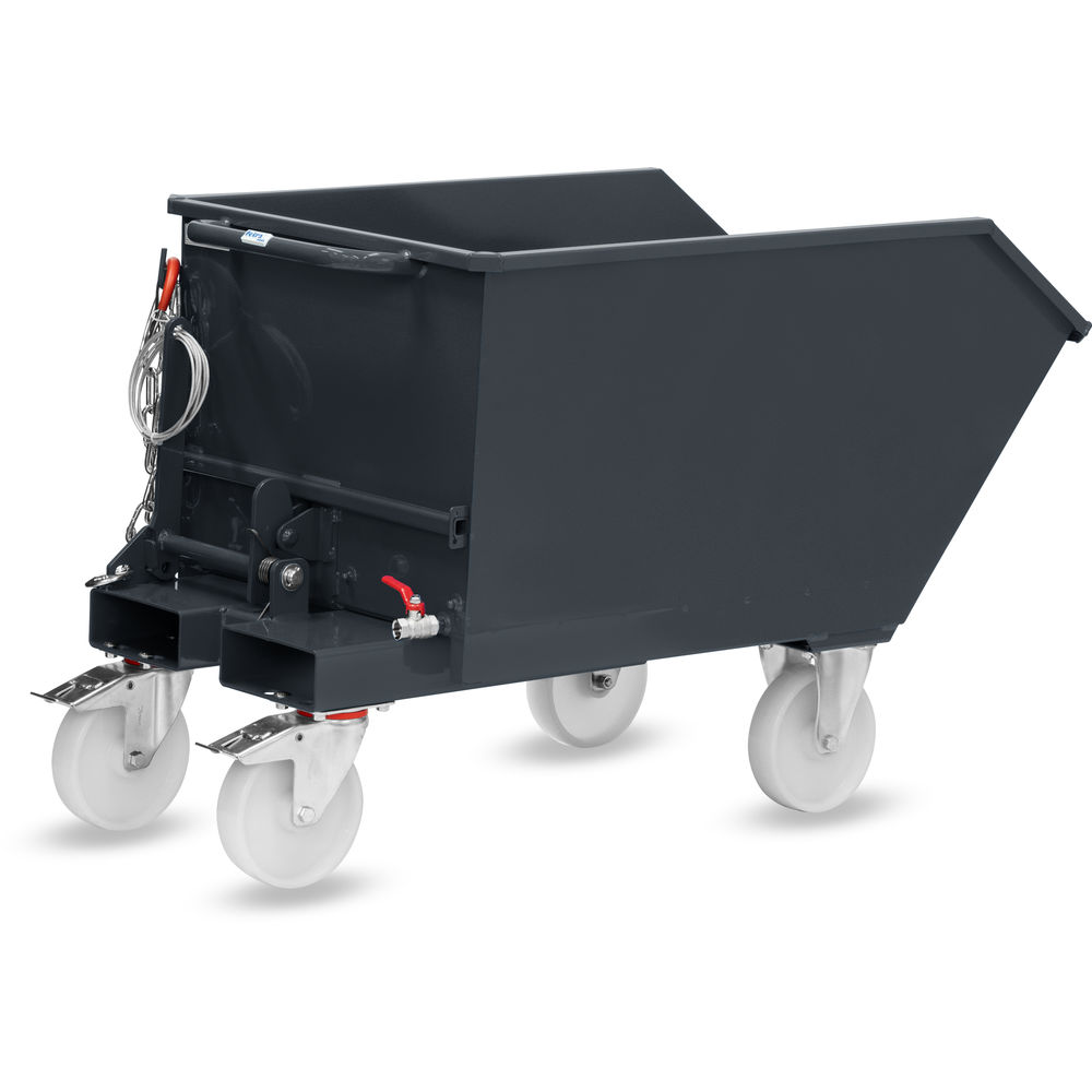 fetra® Tipping container with drainage tap and wheelset 6230AR-7016