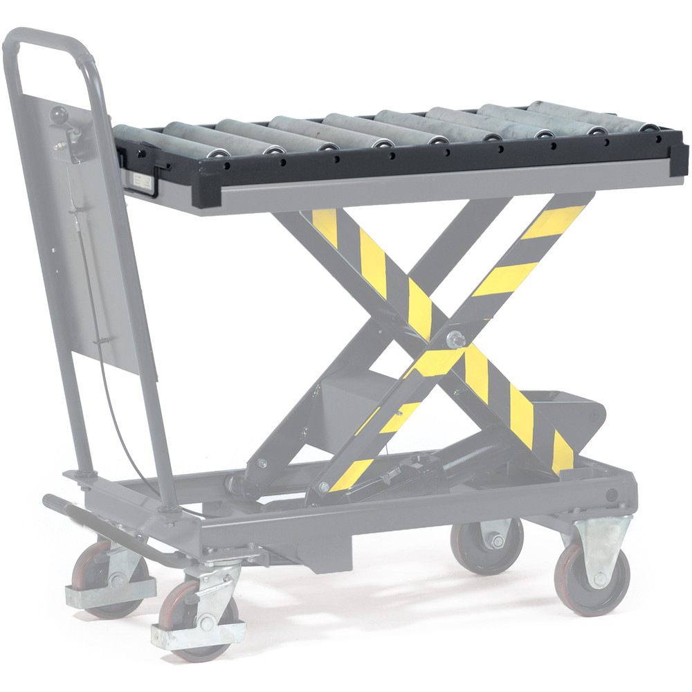 fetra® Roller conveyor with fixed frame for lifting table cart 