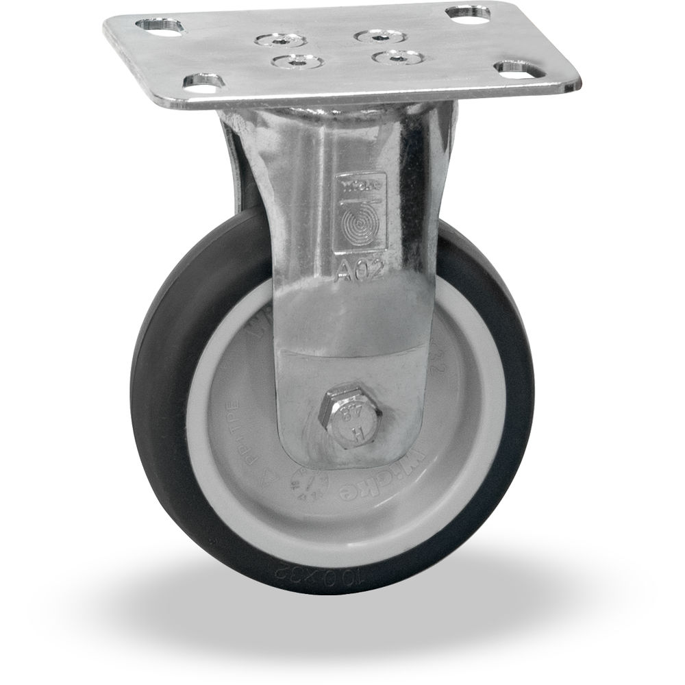 fetra® Fixed-wheel castor TPE 100 x 32 mm