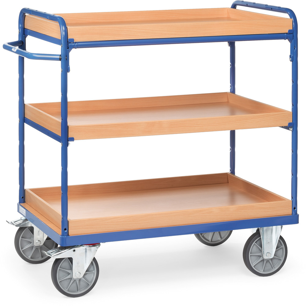 fetra® Shelved trolley with boxes 8120