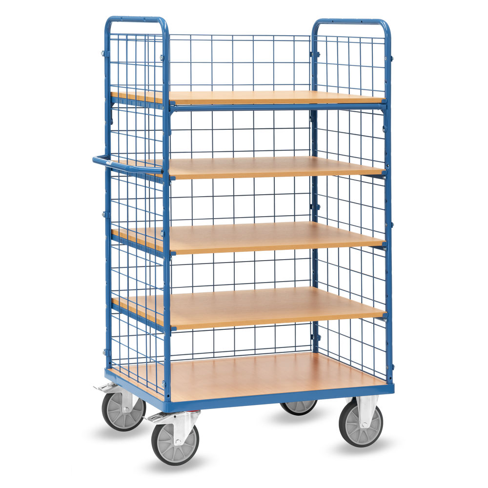 fetra® Shelved trolley with wire lattice 8452-1