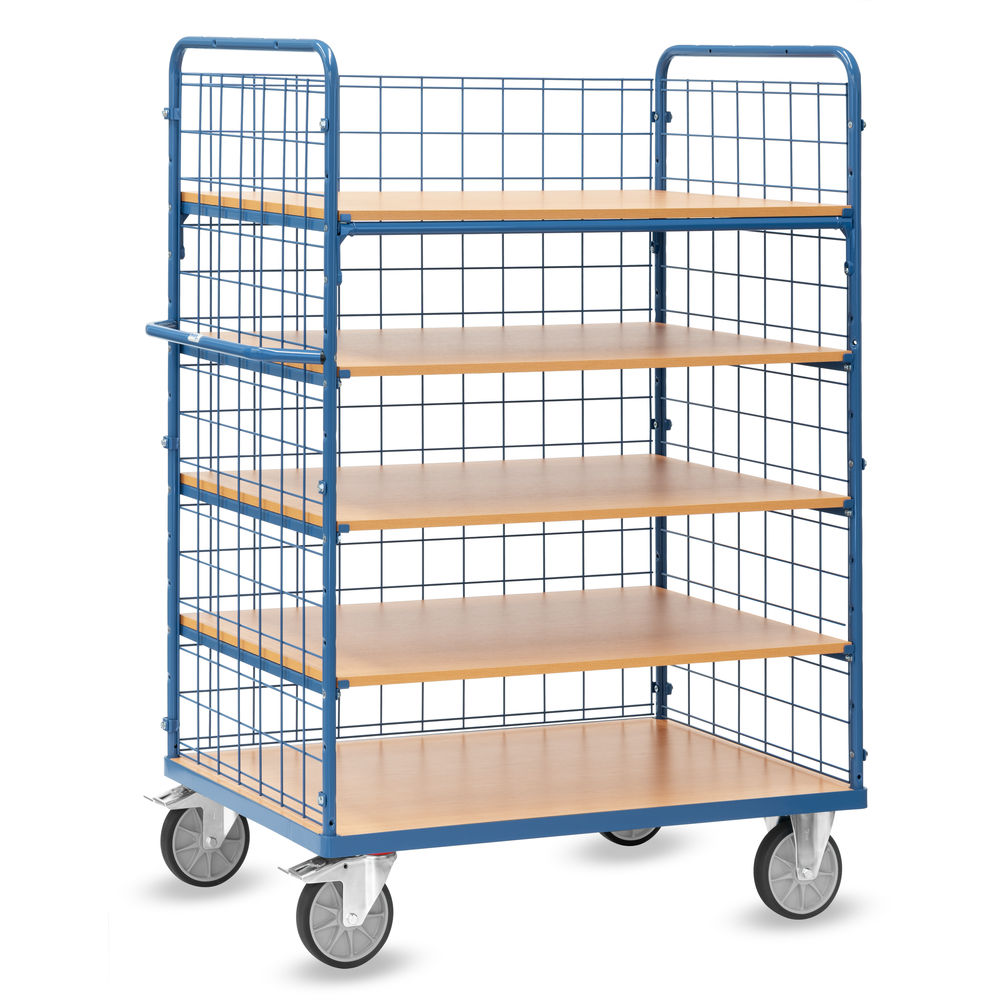 fetra® Shelved trolley with wire lattice 8453-1