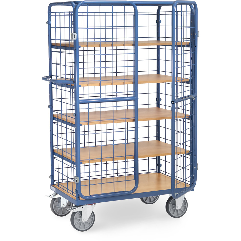 fetra® Shelved trolley with wing doors 8581-3DE