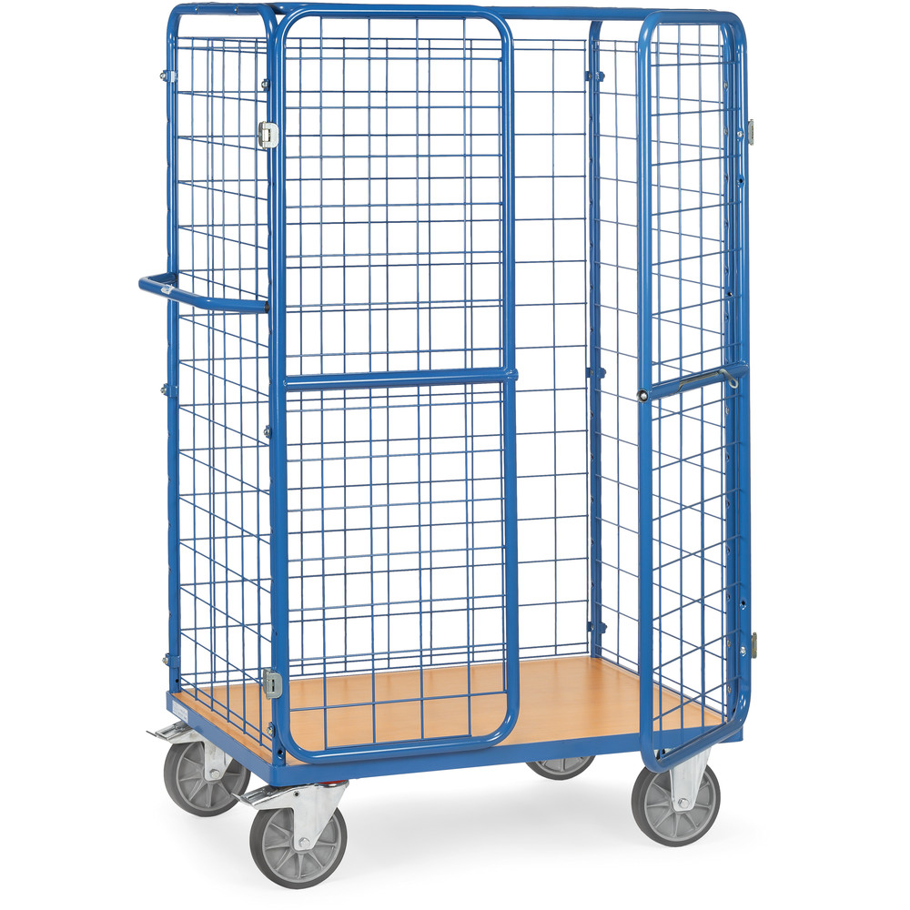 fetra® Parcel cart with double wing doors and roof 8581-3D