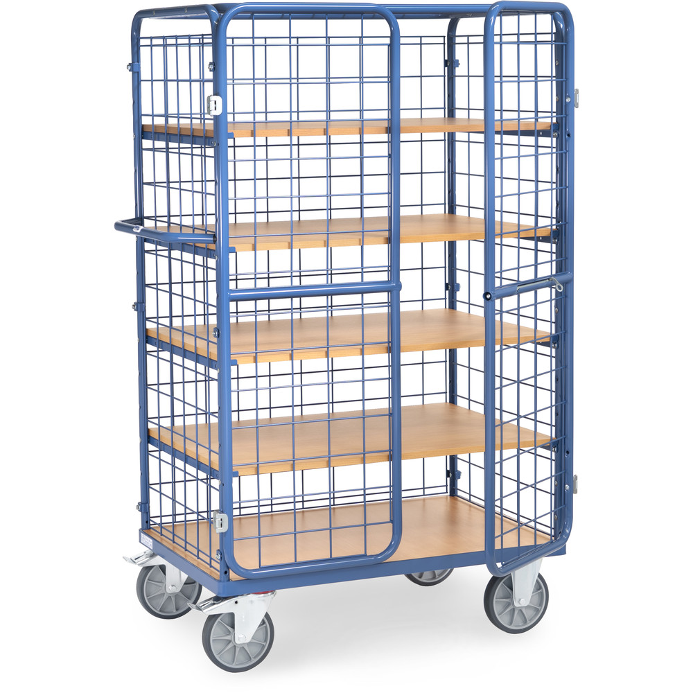 fetra® Shelved trolley with wing doors 8582-3DE