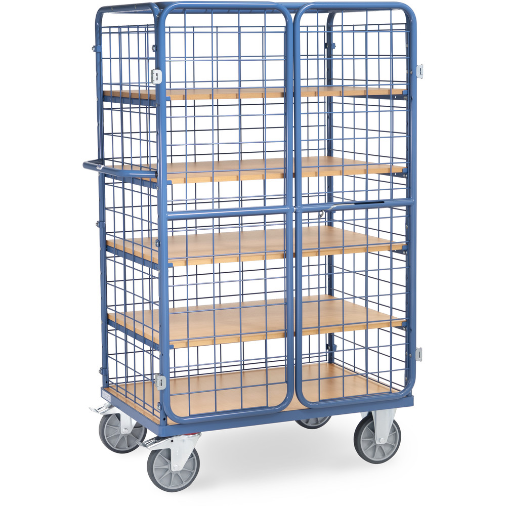 fetra® Shelved trolley with wing doors 8582-3DE