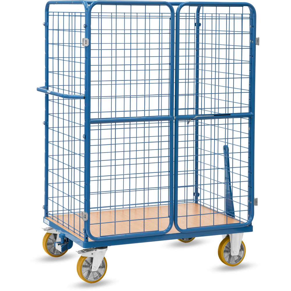 fetra® Parcel cart with wire lattice and double wing doors 8583-3-RZ