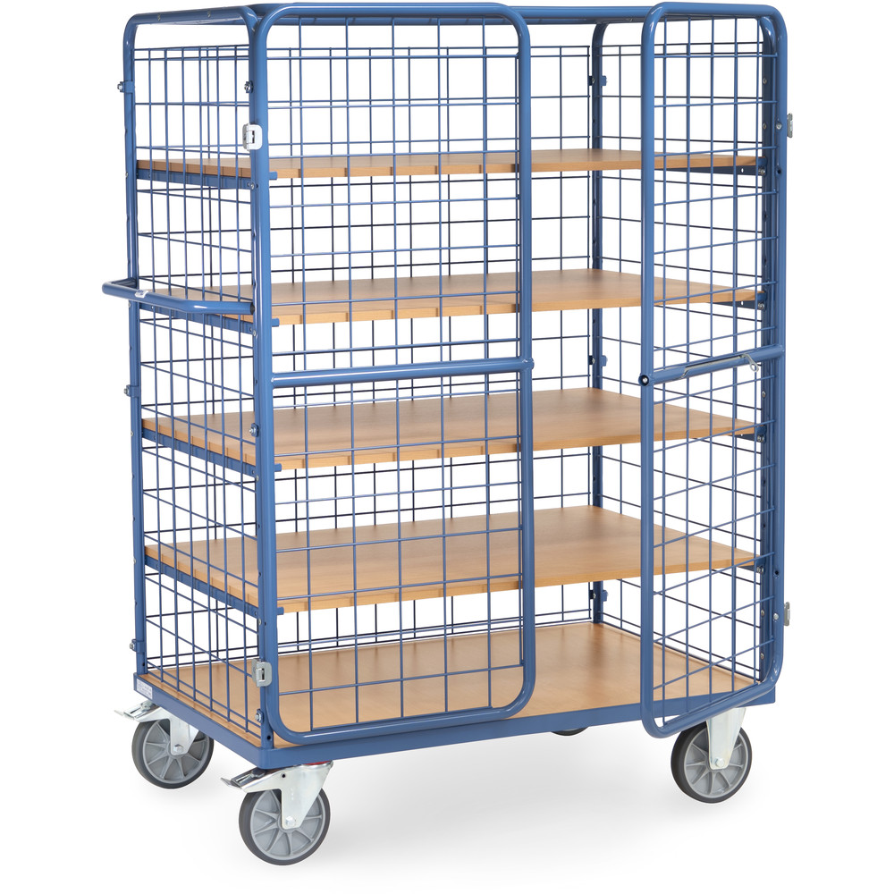 fetra® Shelved trolley with wing doors 8583-3DE