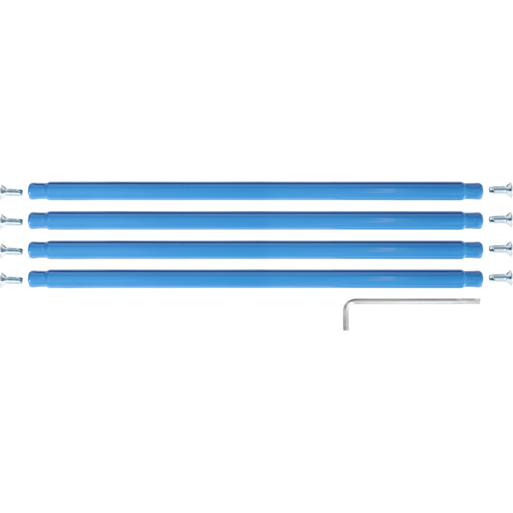 fetra® Support tubes blue for heavy fetra® table top carts with 2 levels